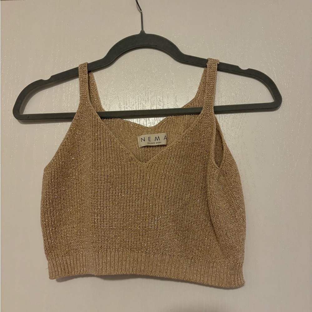 Nema Resort Wear Cropped Knit Tank Top